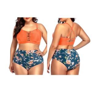 NWT Daci Plus Size High Waisted Bikini Set Size 16W